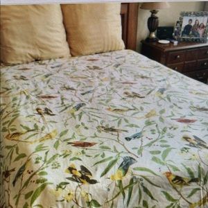 Pottery Barn “Spring Sparrows” organic cotton percale duvet cover, full/queen
